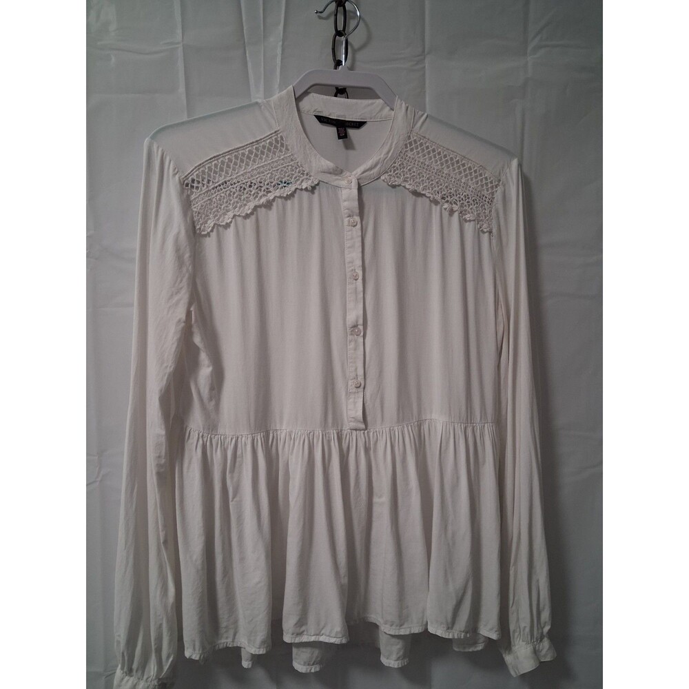 VICTORIA SECRETS Boho Coquette Cottagecore Babydoll Top with Lace collar Sz:S/P